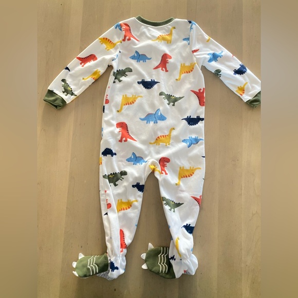 Carters Dino Fleece PJs with Dino Feet - Size 2T - Picture 2 of 4